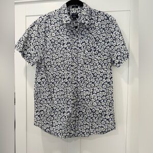 J. Crew Factory Navy and White Floral Men's Shirt